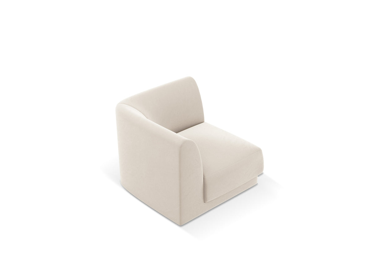 Miley Velour Modul Corner 1 Sitzer in Light Beige-Bluvel präsentiert im Onlineshop von KAQTU Design AG. Modulares Sofa ist von Micadoni