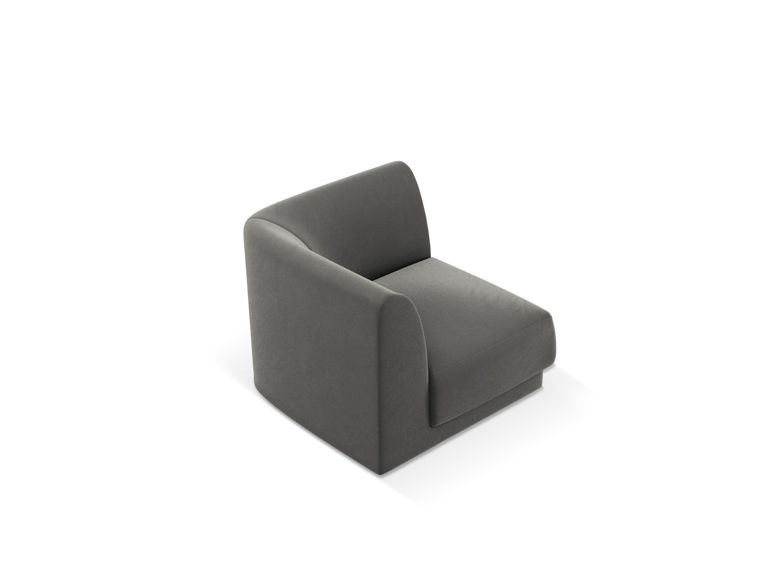Miley Velour Modul Corner 1 Sitzer in Light Grey präsentiert im Onlineshop von KAQTU Design AG. Modulares Sofa ist von Micadoni