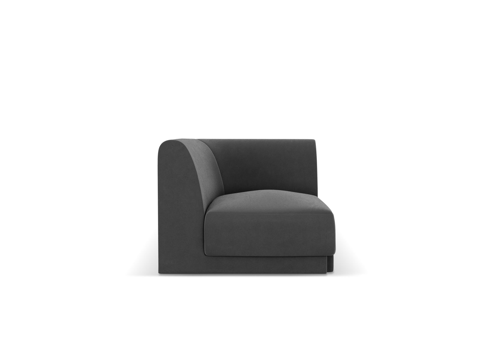 Miley Velour Modul Corner 1 Sitzer in Grey präsentiert im Onlineshop von KAQTU Design AG. Modulares Sofa ist von Micadoni