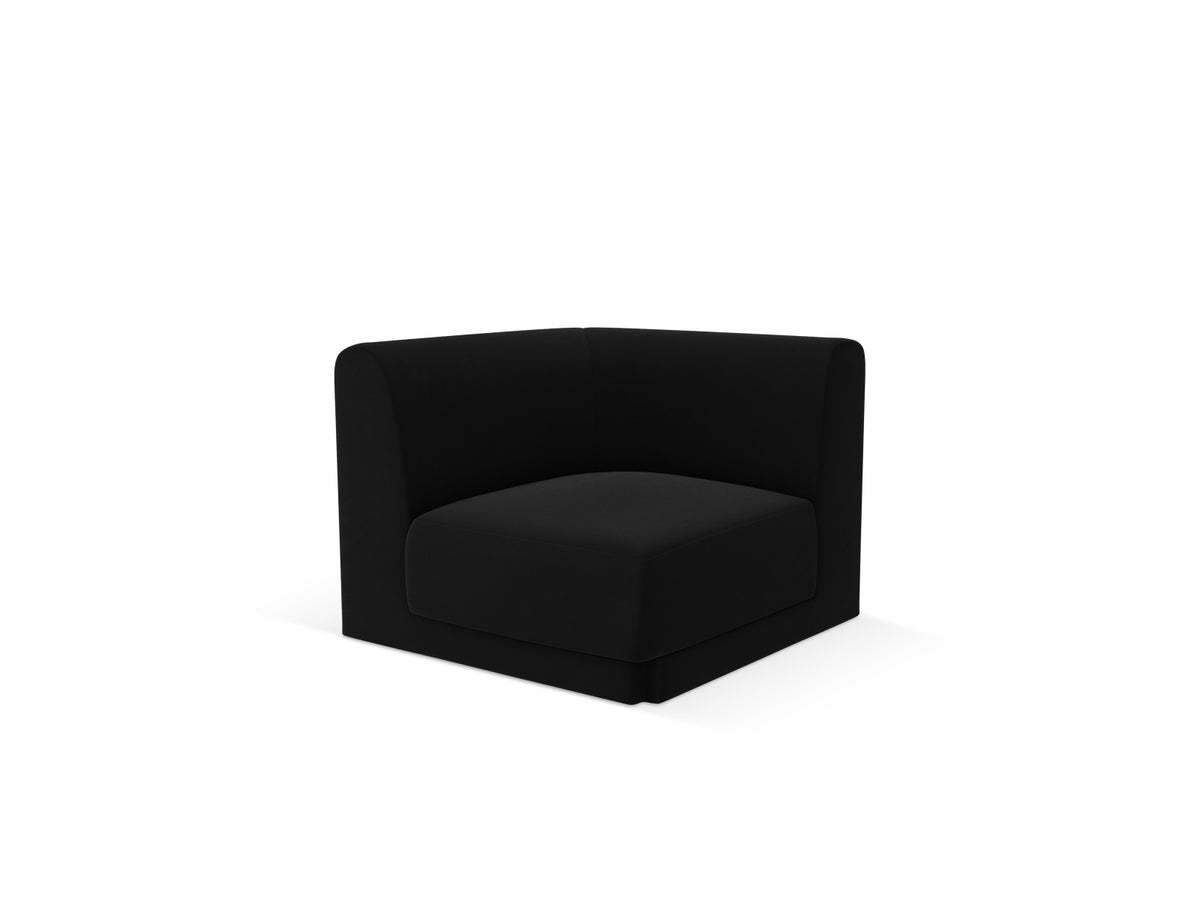 Miley Velour Modul Corner 1 Sitzer in Black-Bluvel präsentiert im Onlineshop von KAQTU Design AG. Modulares Sofa ist von Micadoni