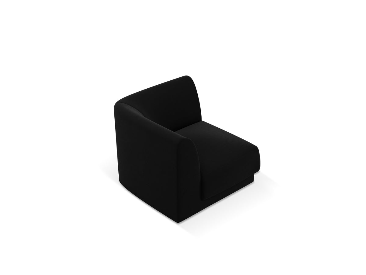 Miley Velour Modul Corner 1 Sitzer in Black-Bluvel präsentiert im Onlineshop von KAQTU Design AG. Modulares Sofa ist von Micadoni