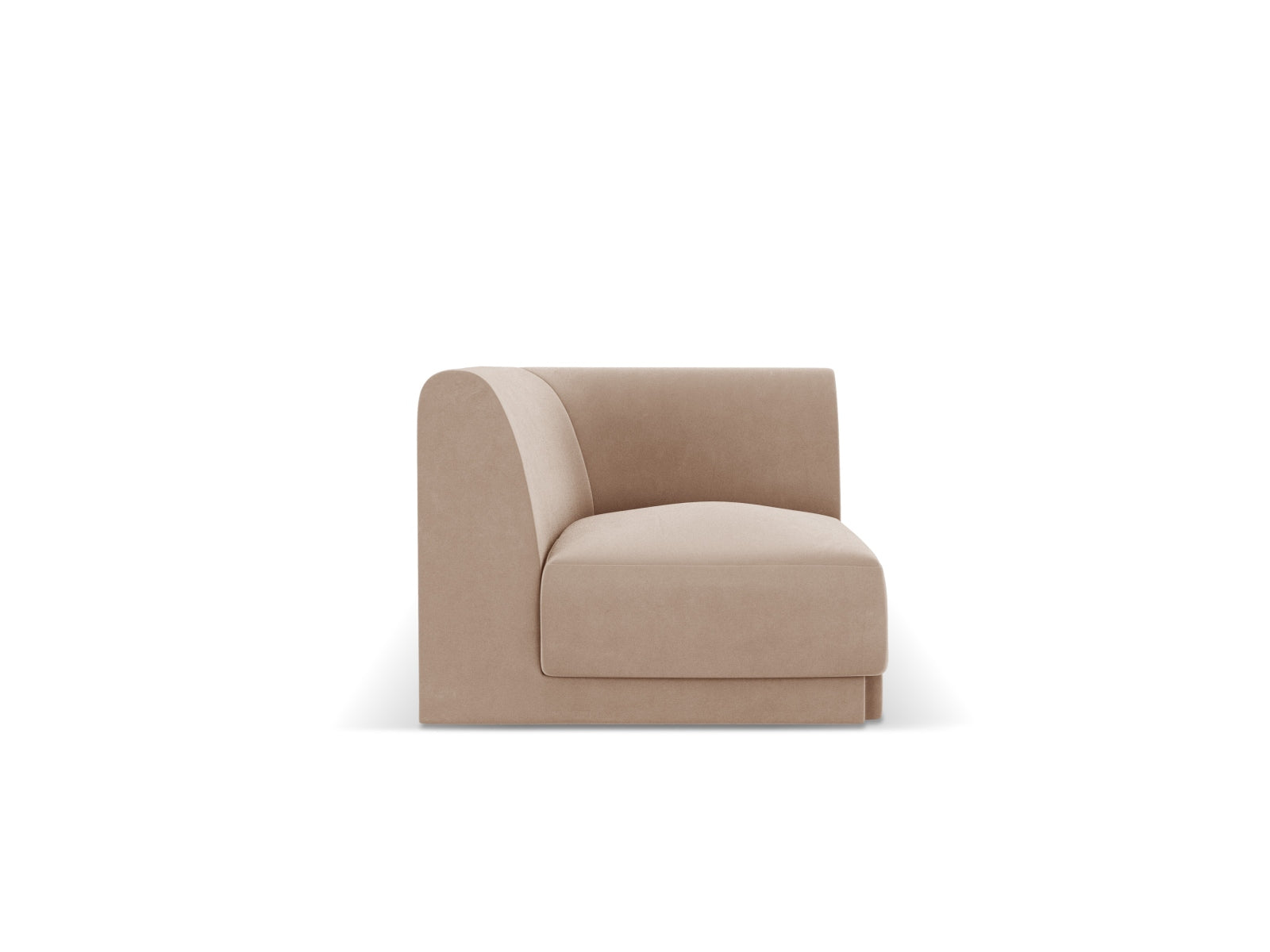 Miley Velour Modul Corner 1 Sitzer in Cappuccino-Bluvel präsentiert im Onlineshop von KAQTU Design AG. Modulares Sofa ist von Micadoni