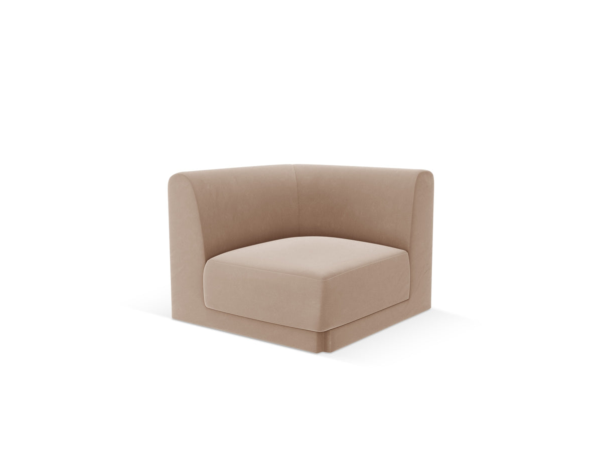 Miley Velour Modul Corner 1 Sitzer in Cappuccino-Bluvel präsentiert im Onlineshop von KAQTU Design AG. Modulares Sofa ist von Micadoni