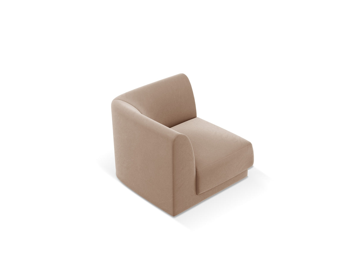 Miley Velour Modul Corner 1 Sitzer in Cappuccino-Bluvel präsentiert im Onlineshop von KAQTU Design AG. Modulares Sofa ist von Micadoni
