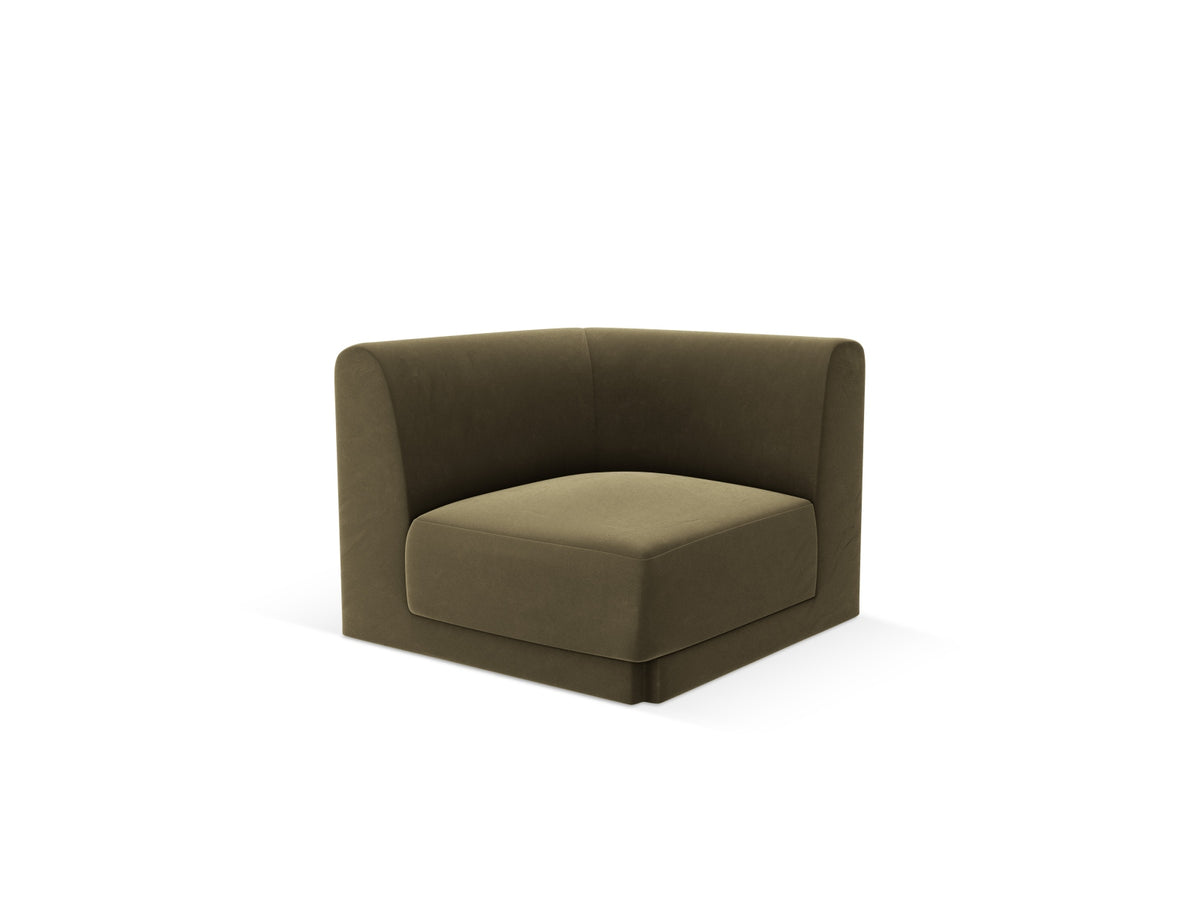 Miley Velour Modul Corner 1 Sitzer in Green-Bluvel präsentiert im Onlineshop von KAQTU Design AG. Modulares Sofa ist von Micadoni