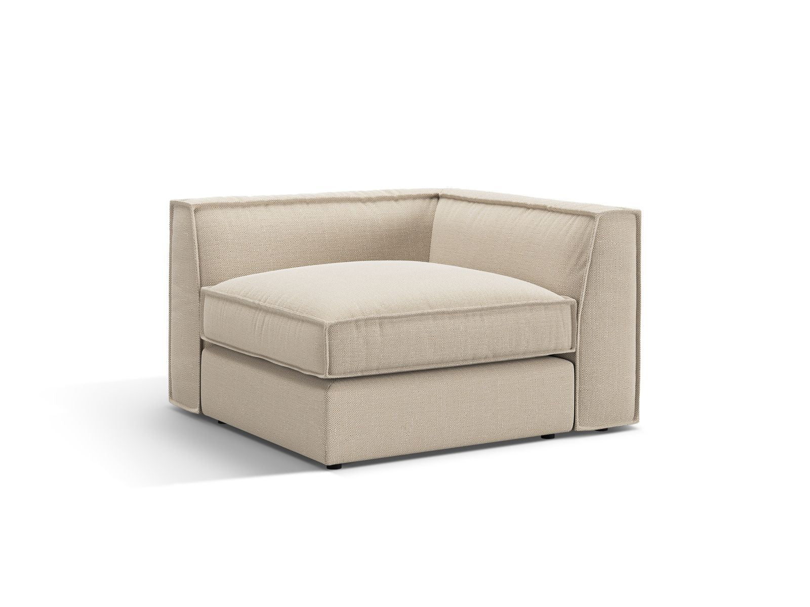 Beige 1-Sitzer Eckmodul Pola von Micadoni, stilvolles und modernes Design für individuelle Sofa-Kombinationen im KAQTU Onlineshop.