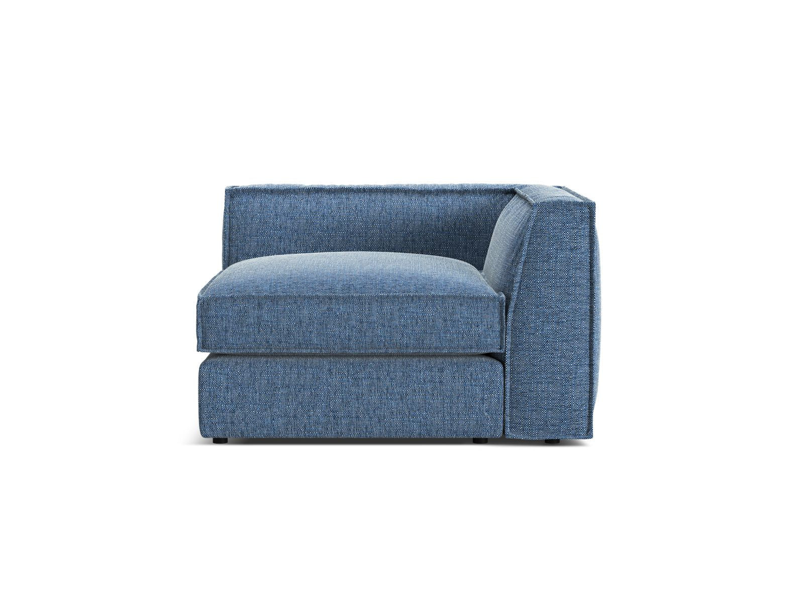 1-Sitzer Eckmodul Pola in Dark Blue-Babel präsentiert im Onlineshop von KAQTU Design AG. Modulares Sofa ist von Micadoni