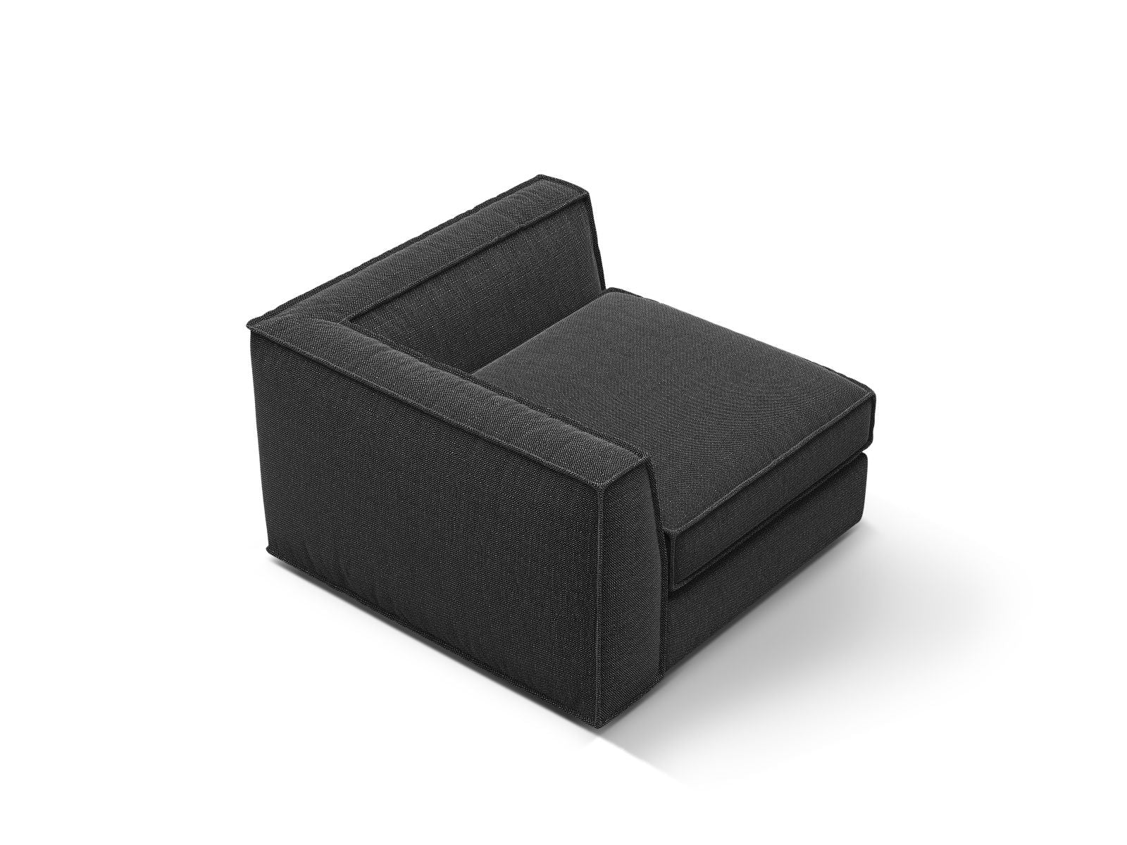 Elegantes 1-Sitzer Eckmodul Pola in zeitlosem Schwarz, ideal für individuelle Sofa-Layouts und stilvolle Wohnräume.