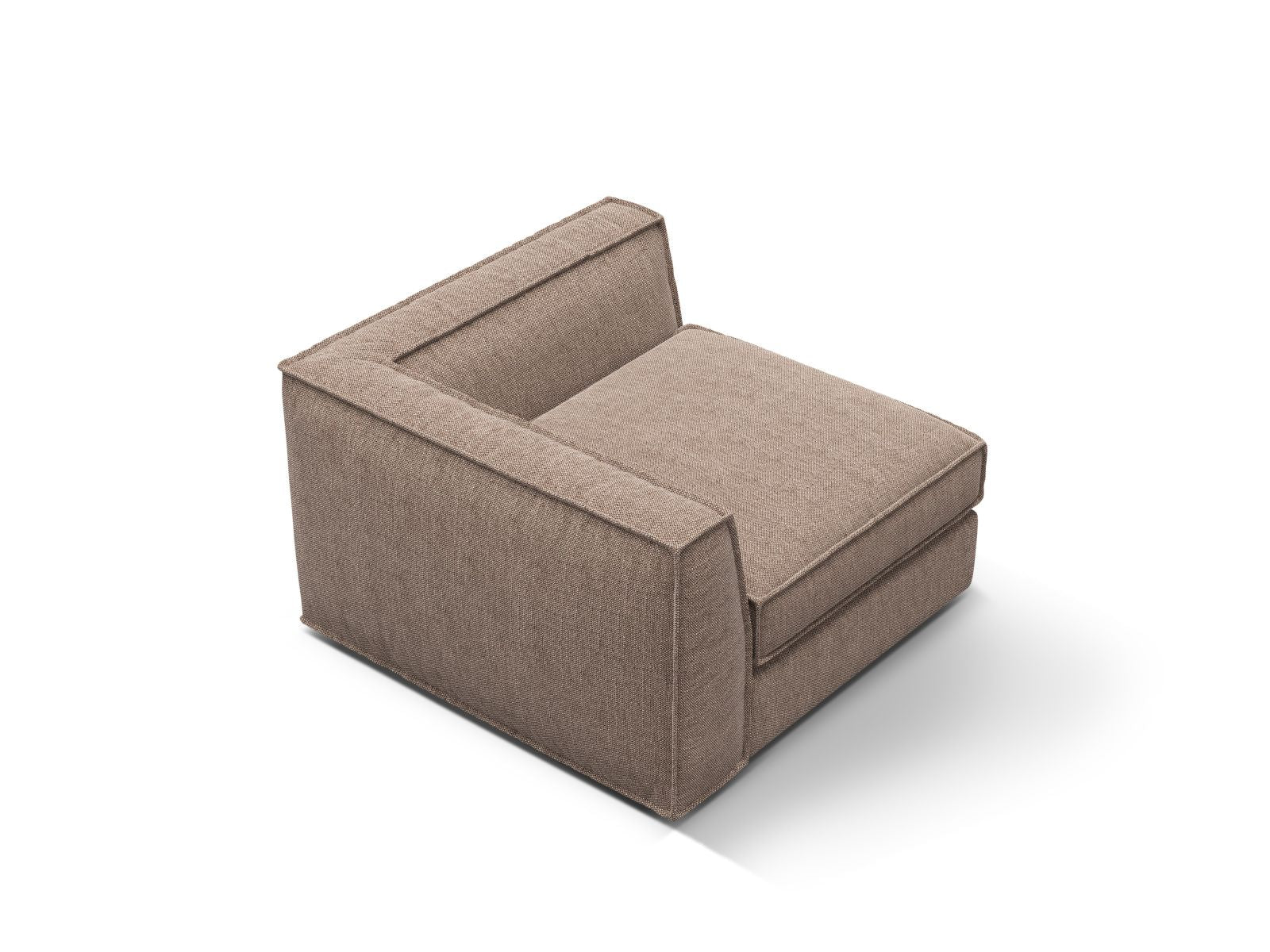 Elegantes 1-Sitzer Eckmodul Pola in neutralem Beige, ideal für individuelle und moderne Sofakombinationen in jedem Wohnraum.