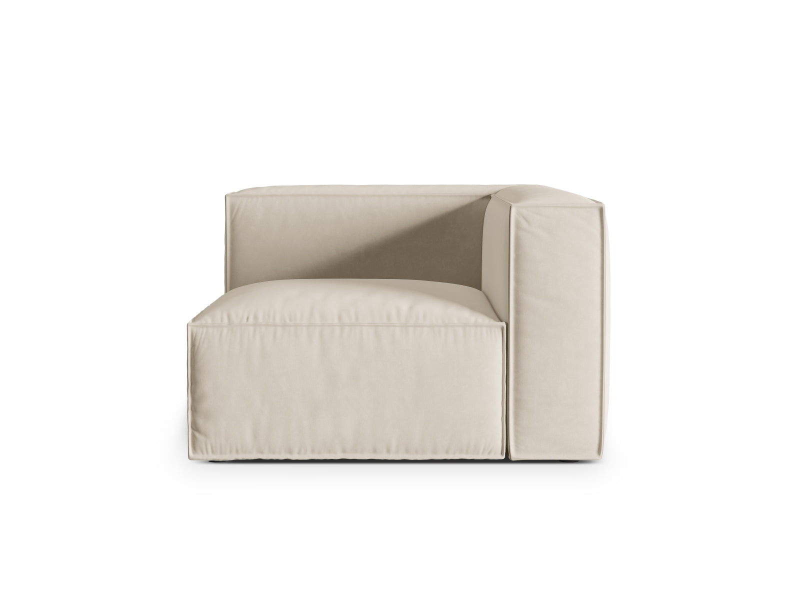 Nuria Velour Modul Corner 1 Sitzer in Beige präsentiert im Onlineshop von KAQTU Design AG. Modulares Sofa ist von Micadoni