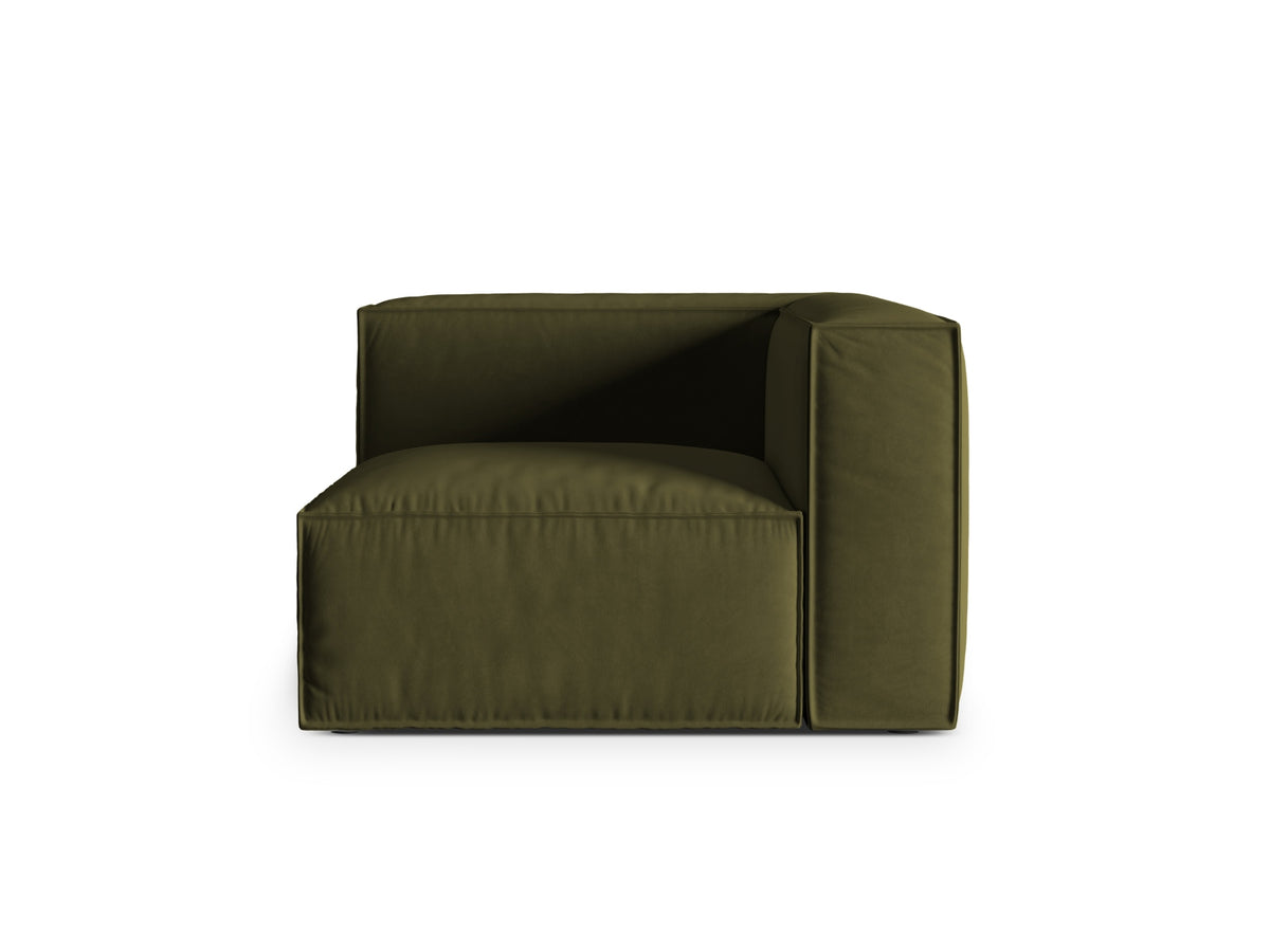 Nuria Velour Modul Corner 1 Sitzer in Moss Green Melange-Paris präsentiert im Onlineshop von KAQTU Design AG. Modulares Sofa ist von Micadoni