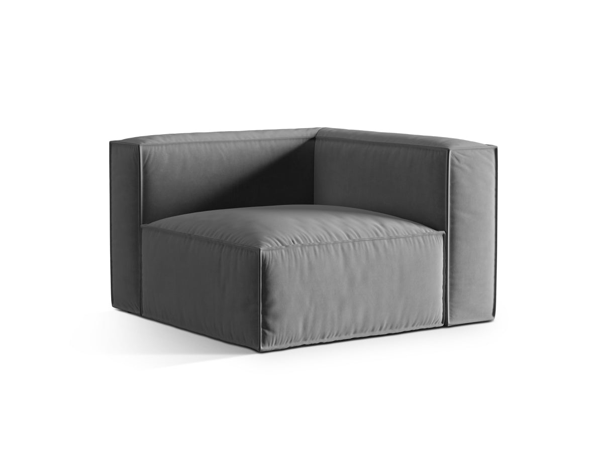 Nuria Velour Modul Corner 1 Sitzer in Grey-Paris präsentiert im Onlineshop von KAQTU Design AG. Modulares Sofa ist von Micadoni