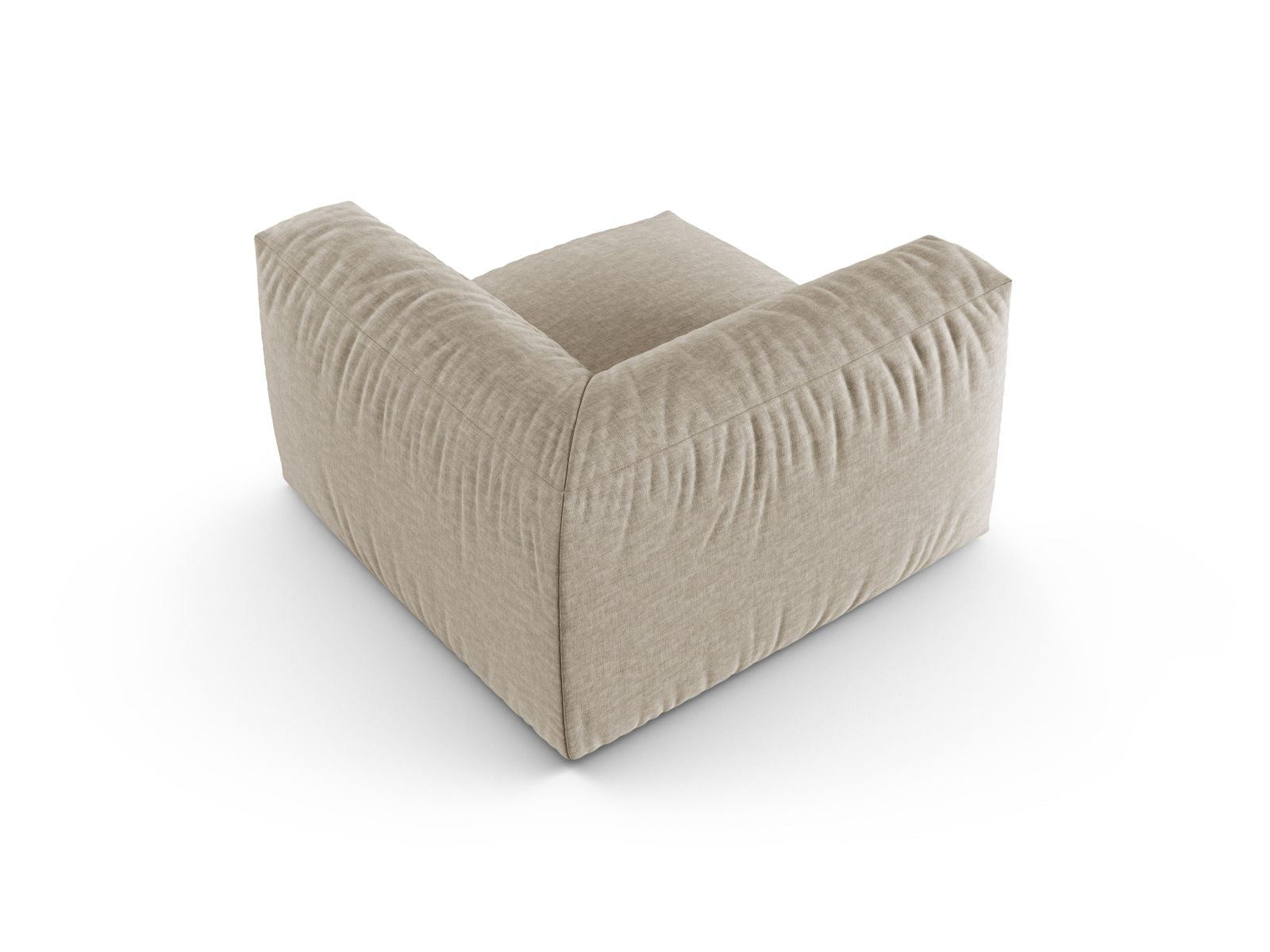 Elegantes XL 1-Sitzer Eckmodul Martina in warmem Beige, ideal für individuelle Sofa-Arrangements in modernen Wohnräumen.