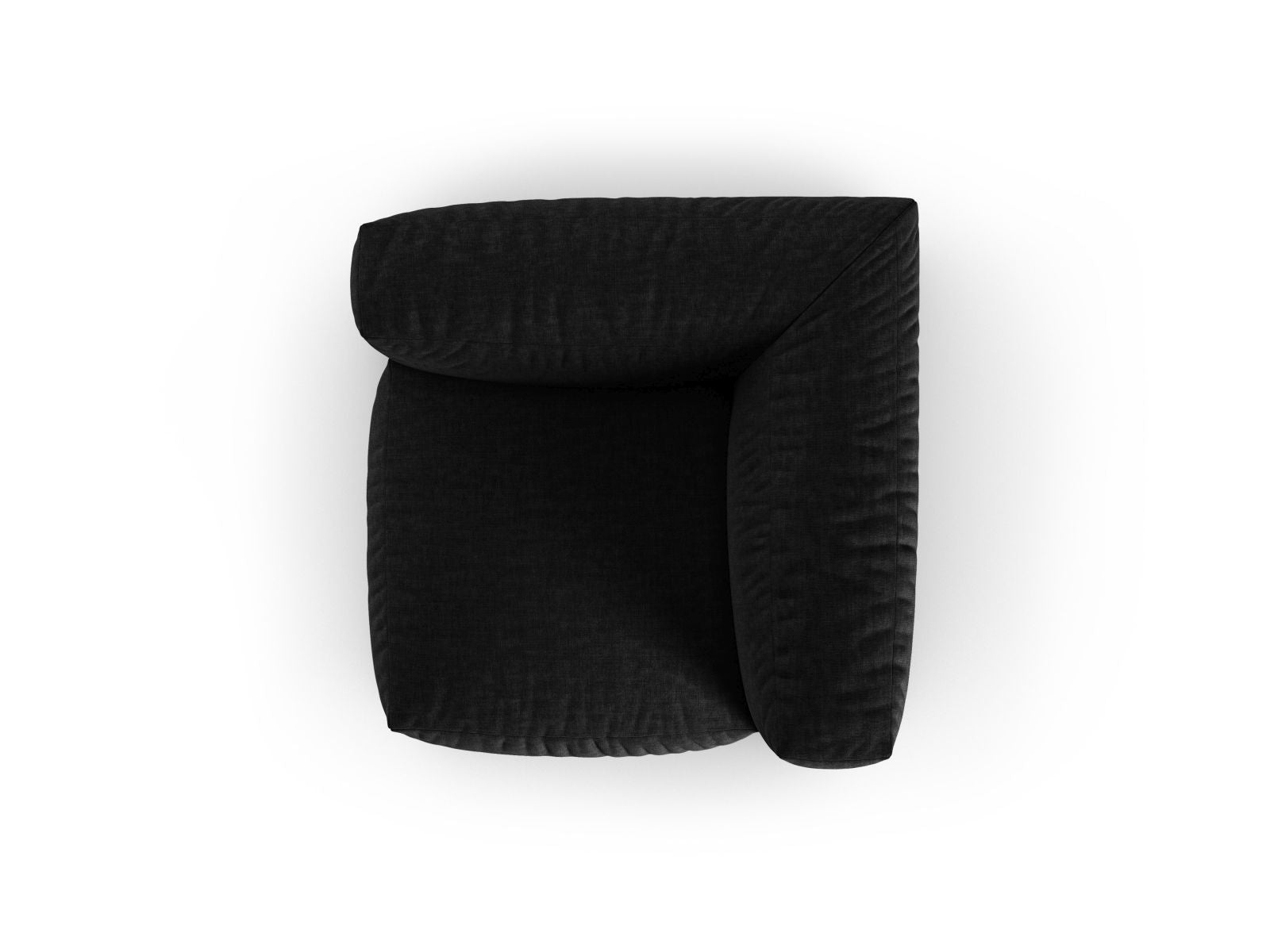 Stylisches 1-Sitzer Eckmodul XL Martina in edlem Schwarz, perfekt für kreative Sofa-Arrangements und zeitgemäße Inneneinrichtungen.