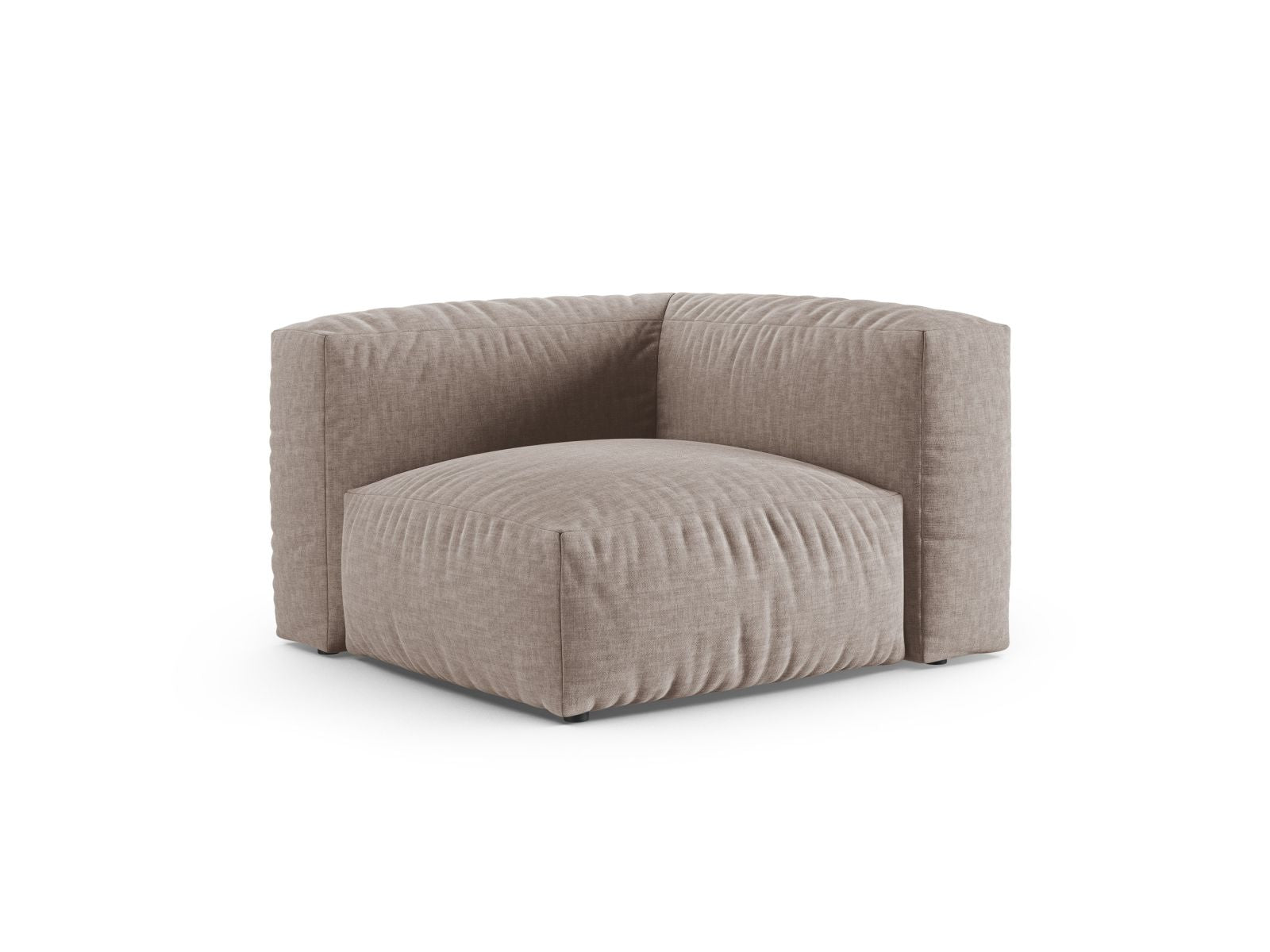 Elegantes 1-Sitzer Eckmodul XL Martina in stilvollem Dunkelbeige, ideal für individuelle Sofa-Gestaltung im modernen Wohnraum.