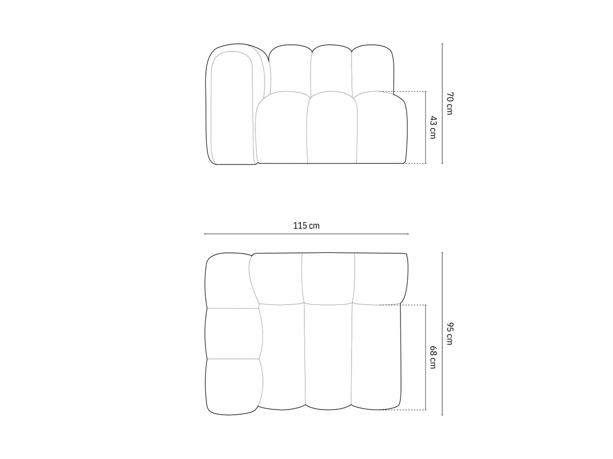 Lupine Boucle Modul links 1 Sitzer in White-Baloo präsentiert im Onlineshop von KAQTU Design AG. Modulares Sofa ist von Micadoni