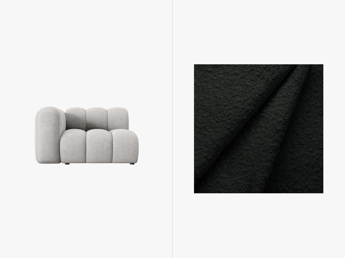 Lupine Boucle Modul links 1 Sitzer in Black-Baloo präsentiert im Onlineshop von KAQTU Design AG. Modulares Sofa ist von Micadoni