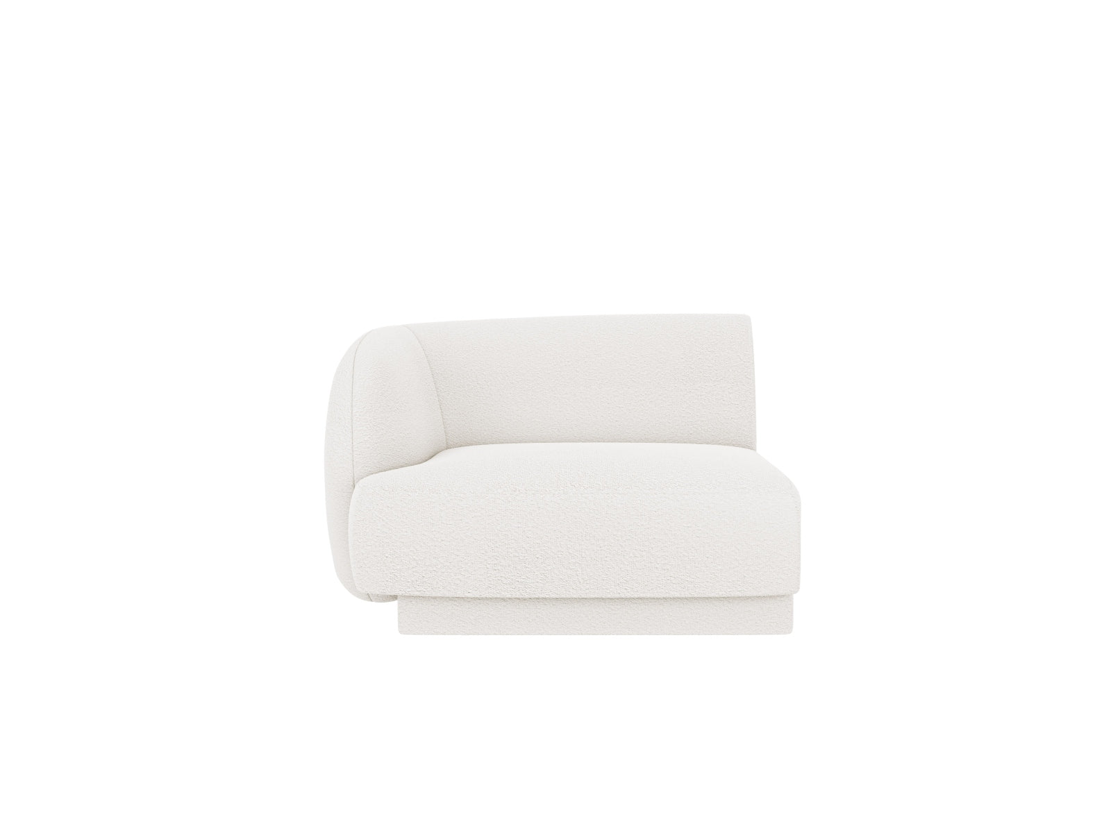 Miley Boucle Modul links 1 Sitzer in White präsentiert im Onlineshop von KAQTU Design AG. Modulares Sofa ist von Micadoni