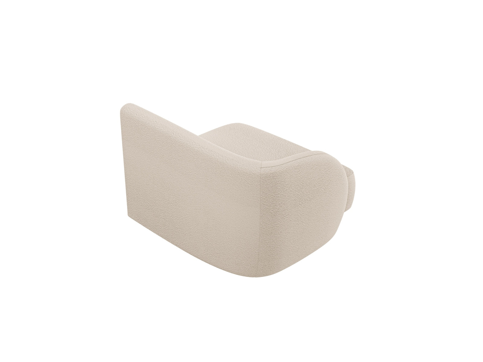 Beige Miley Boucle Modul links 1 Sitzer von Micadoni, perfekt für moderne Wohnkonzepte, bietet Komfort und stilvolle Akzente in jedem Raum.