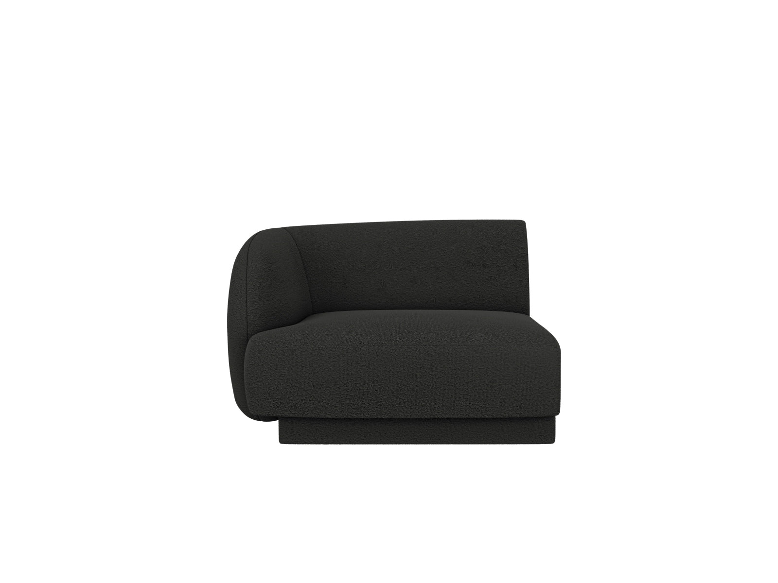 Miley Boucle Modul links 1 Sitzer in Black präsentiert im Onlineshop von KAQTU Design AG. Modulares Sofa ist von Micadoni