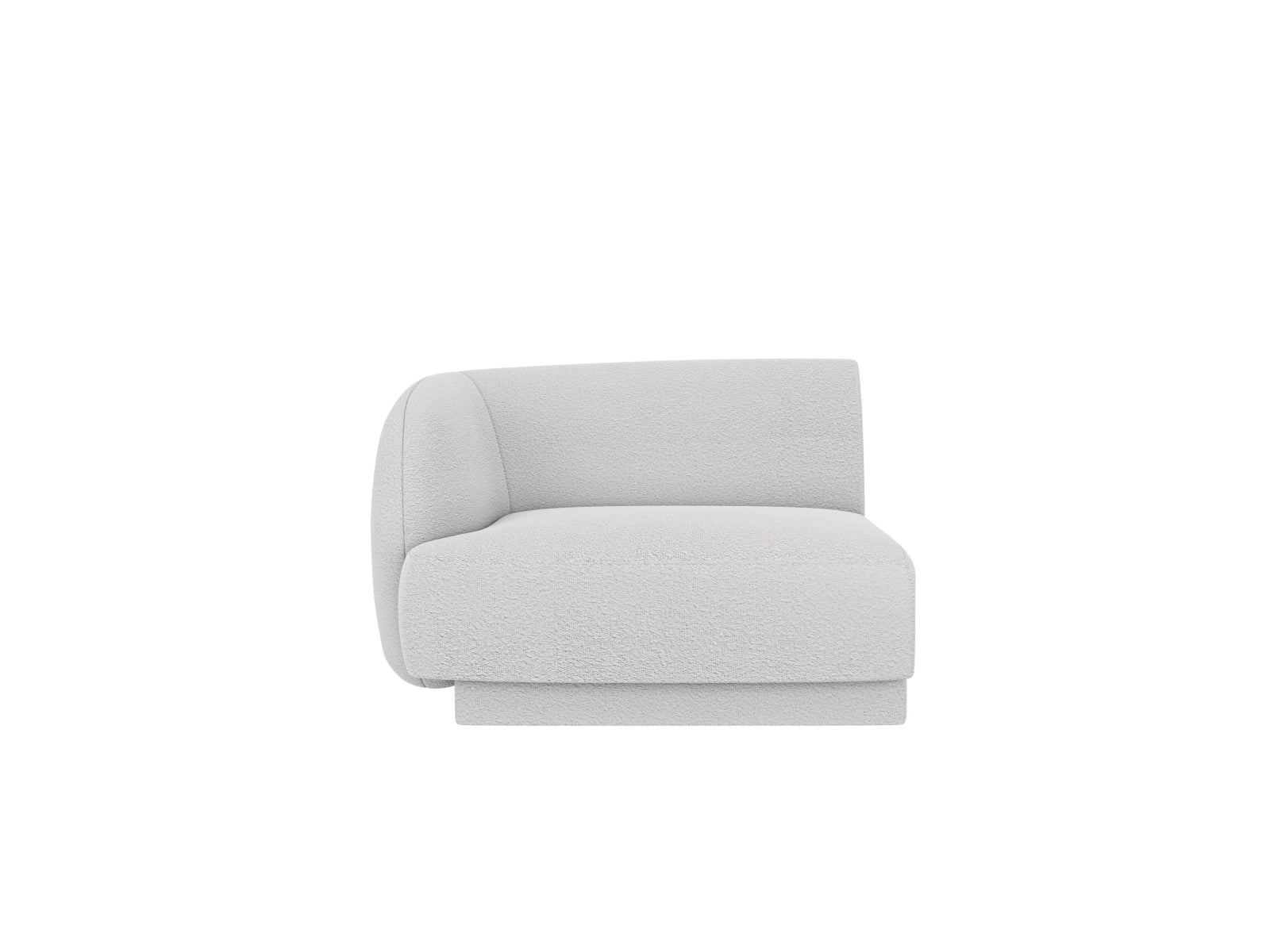 Miley Boucle Modul links 1 Sitzer in Light Grey präsentiert im Onlineshop von KAQTU Design AG. Modulares Sofa ist von Micadoni