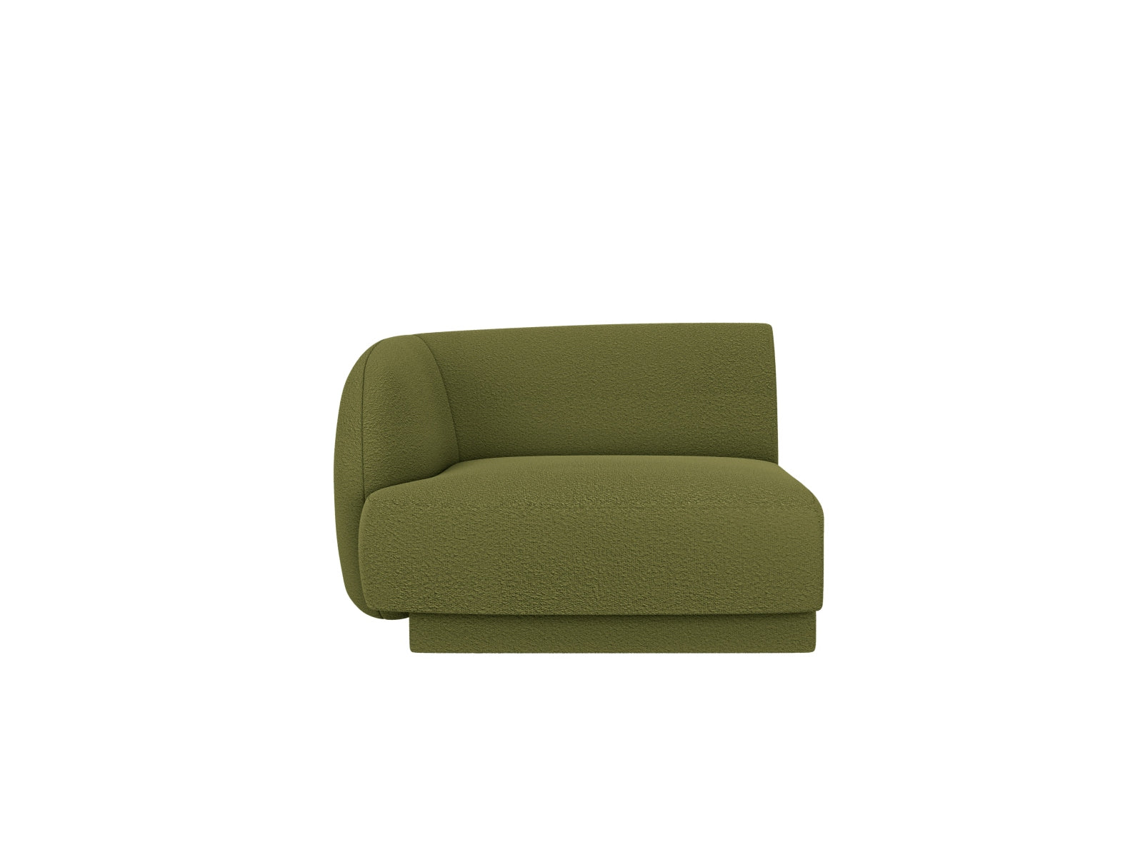 Miley Boucle Modul links 1 Sitzer in Dark Olive Green präsentiert im Onlineshop von KAQTU Design AG. Modulares Sofa ist von Micadoni
