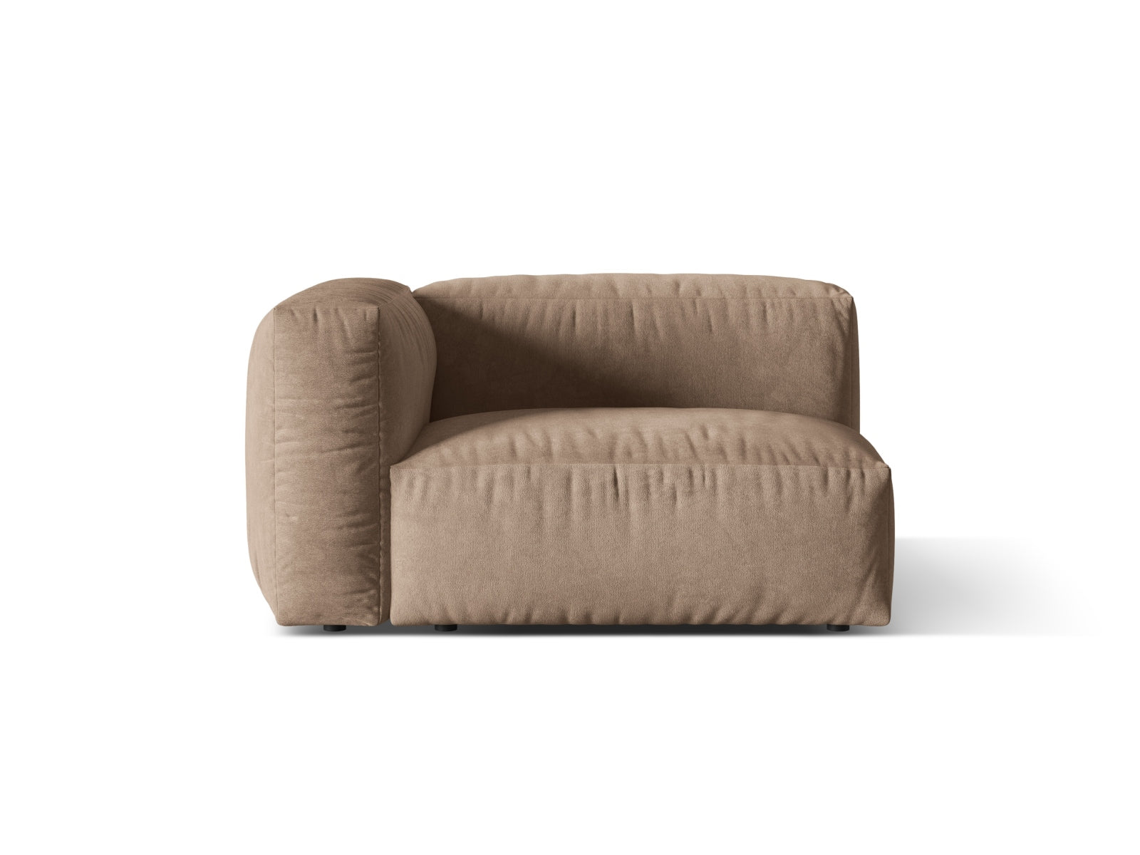 Martina Velour Modul links 1 Sitzer in Dark Beige-Vogue präsentiert im Onlineshop von KAQTU Design AG. Modulares Sofa ist von Micadoni