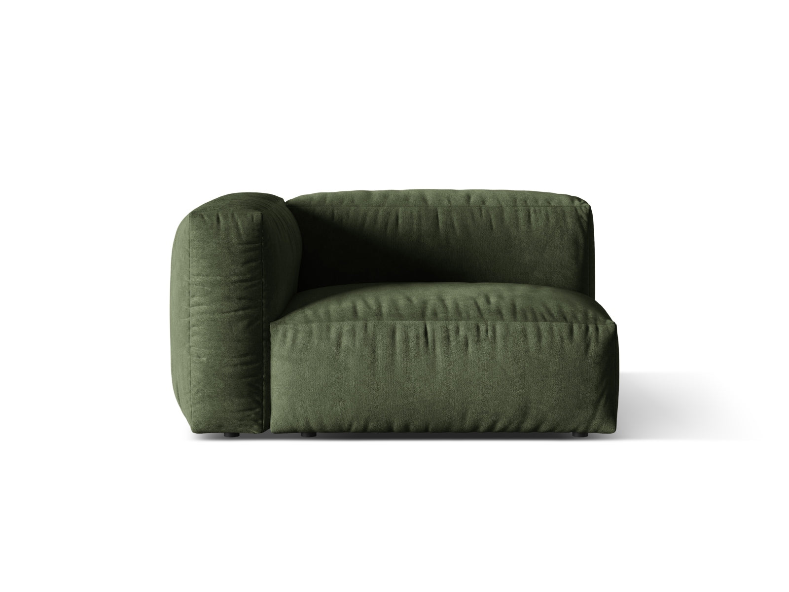 Martina Velour Modul links 1 Sitzer in Green präsentiert im Onlineshop von KAQTU Design AG. Modulares Sofa ist von Micadoni
