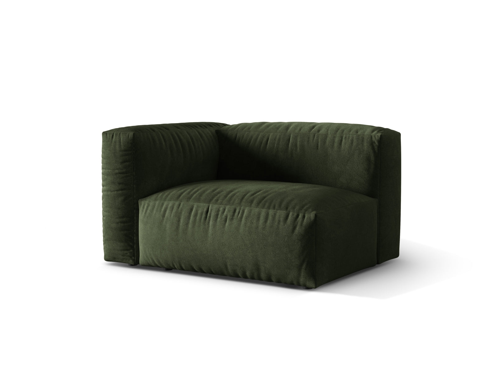 Martina Modul links 1 Sitzer in elegantem Green-Vogue, Teil des modularen Sofas von Micadoni, stilvoll und modern für jedes Wohnzimmer.