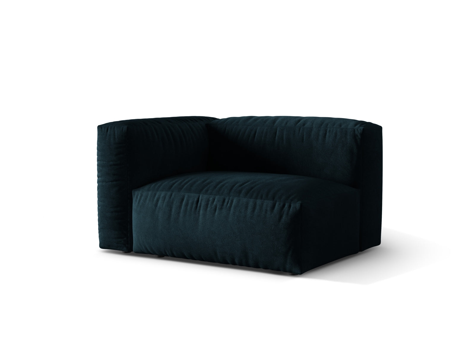 Elegantes Martina Modul links 1 Sitzer in tiefem Petrol, Teil des modularen Sofas von Micadoni, ideal für stilvolle Wohnräume.