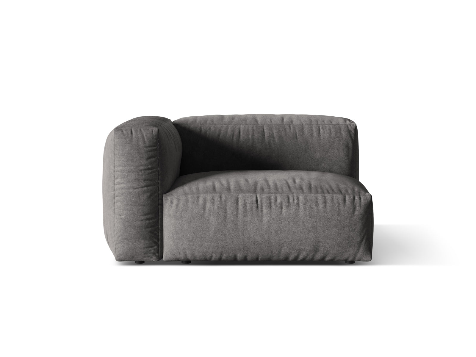 Martina Velour Modul links 1 Sitzer in Grey präsentiert im Onlineshop von KAQTU Design AG. Modulares Sofa ist von Micadoni