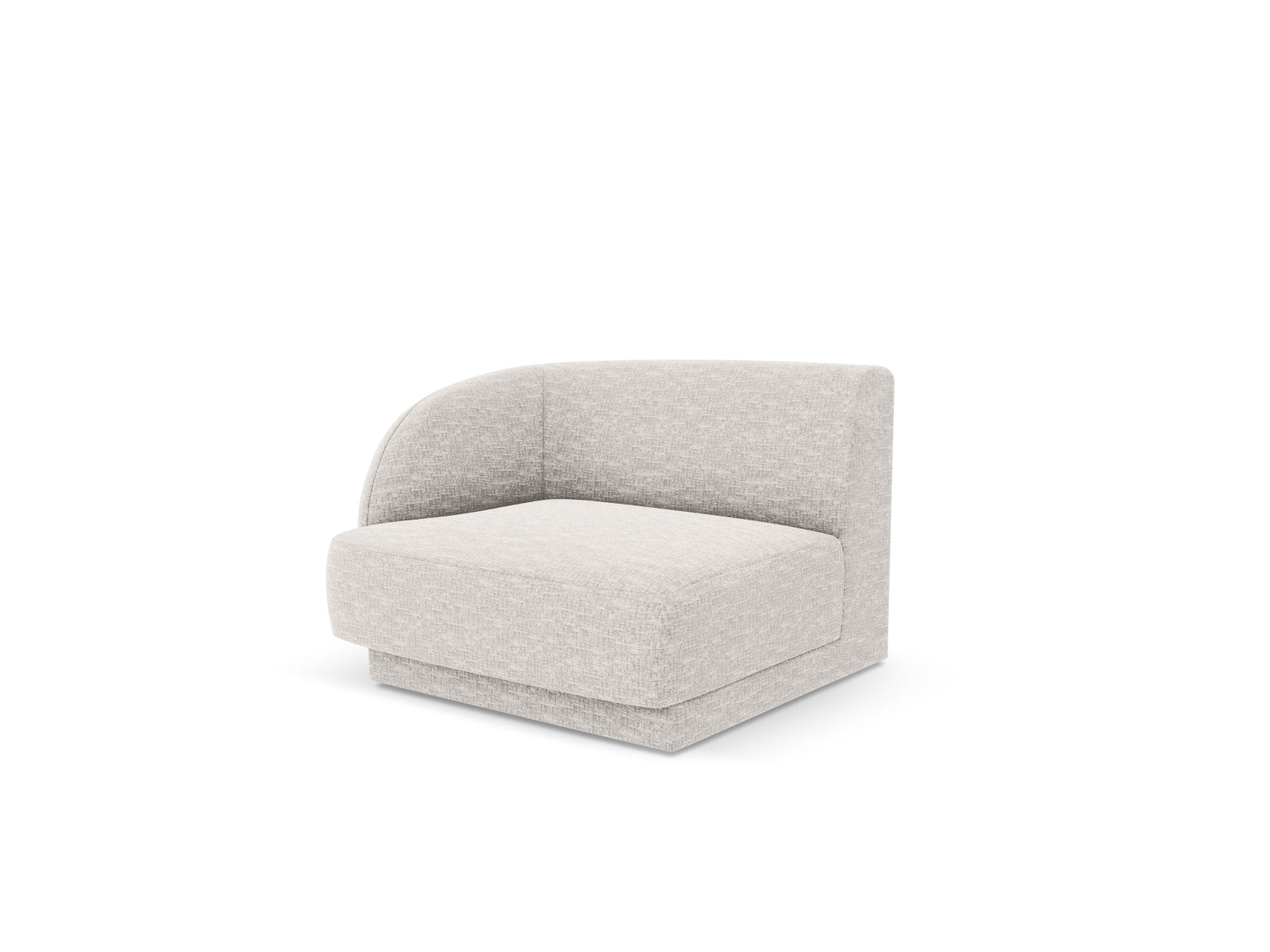 Stylischer linker 1-Sitzer Miley Modul in hellem Grau von Micadoni, ideal für individuelle Sofa-Gestaltung im modernen Wohnraum.