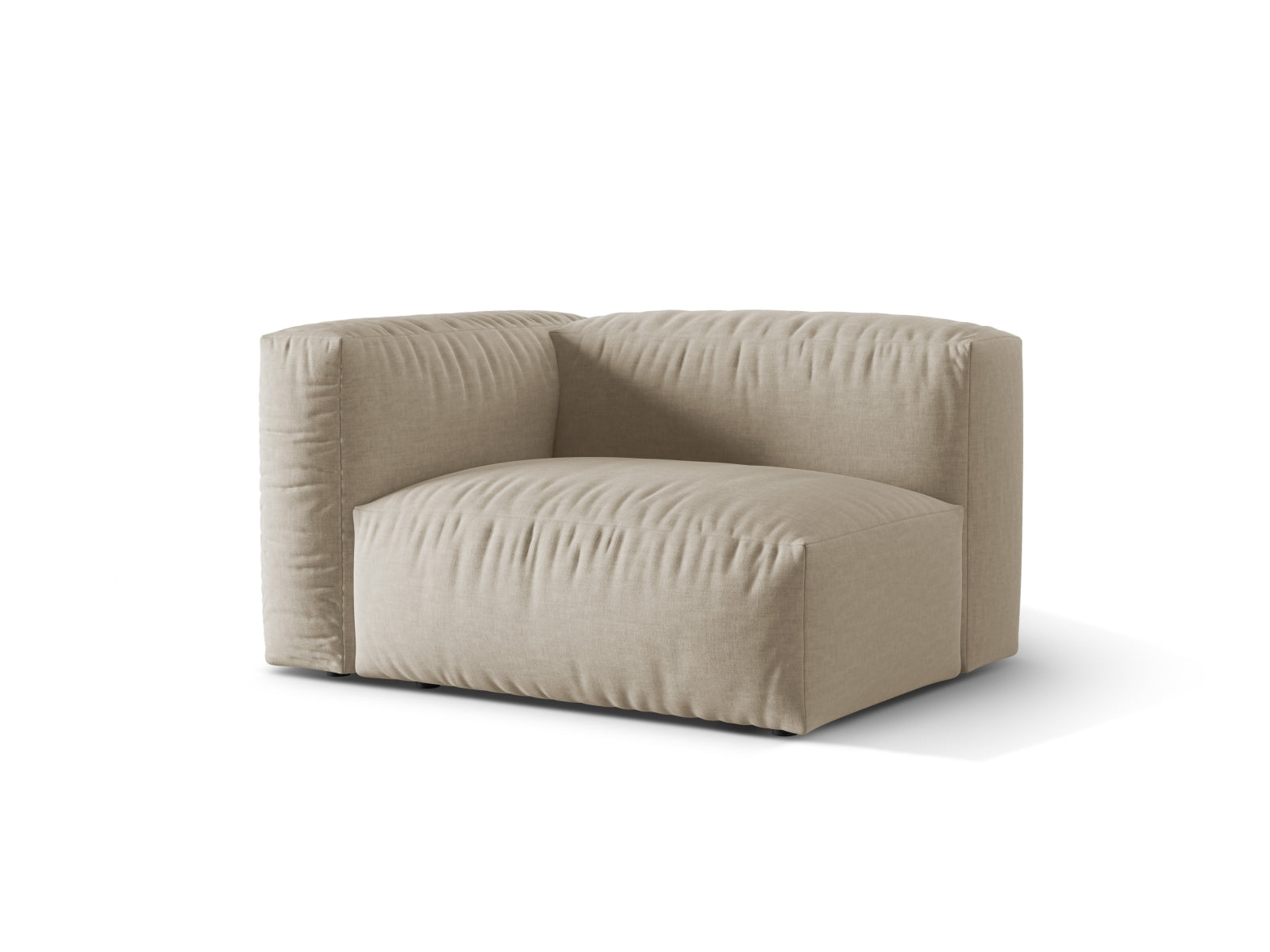 Eleganter Martina Modul links 1 Sitzer in sanftem Light Beige-Boston, ideal für stilvolle Wohnräume. Teil der modularen Sofa-Kollektion von Micadoni.