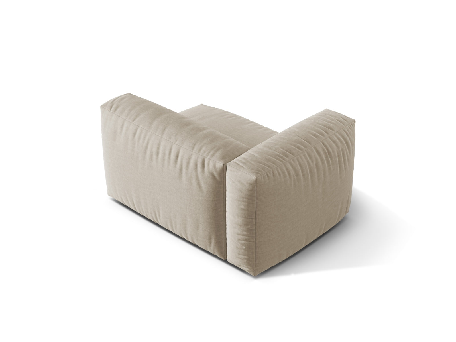 Stylischer Martina Modul links 1 Sitzer in hellem Beige, perfekt für moderne Wohnkonzepte. Teil der vielseitigen Micadoni Sofa-Kollektion.
