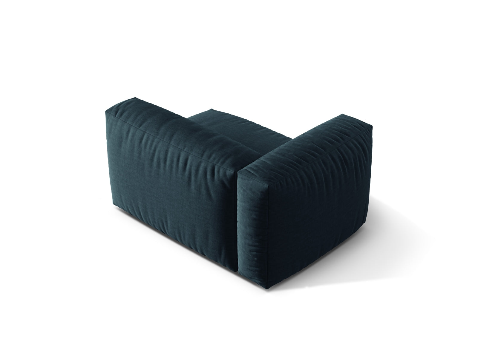 Stylischer linker 1-Sitzer Martina Modul in Blue Jeans-Boston, perfekt für kreative Raumgestaltungen und modernes Wohnen.