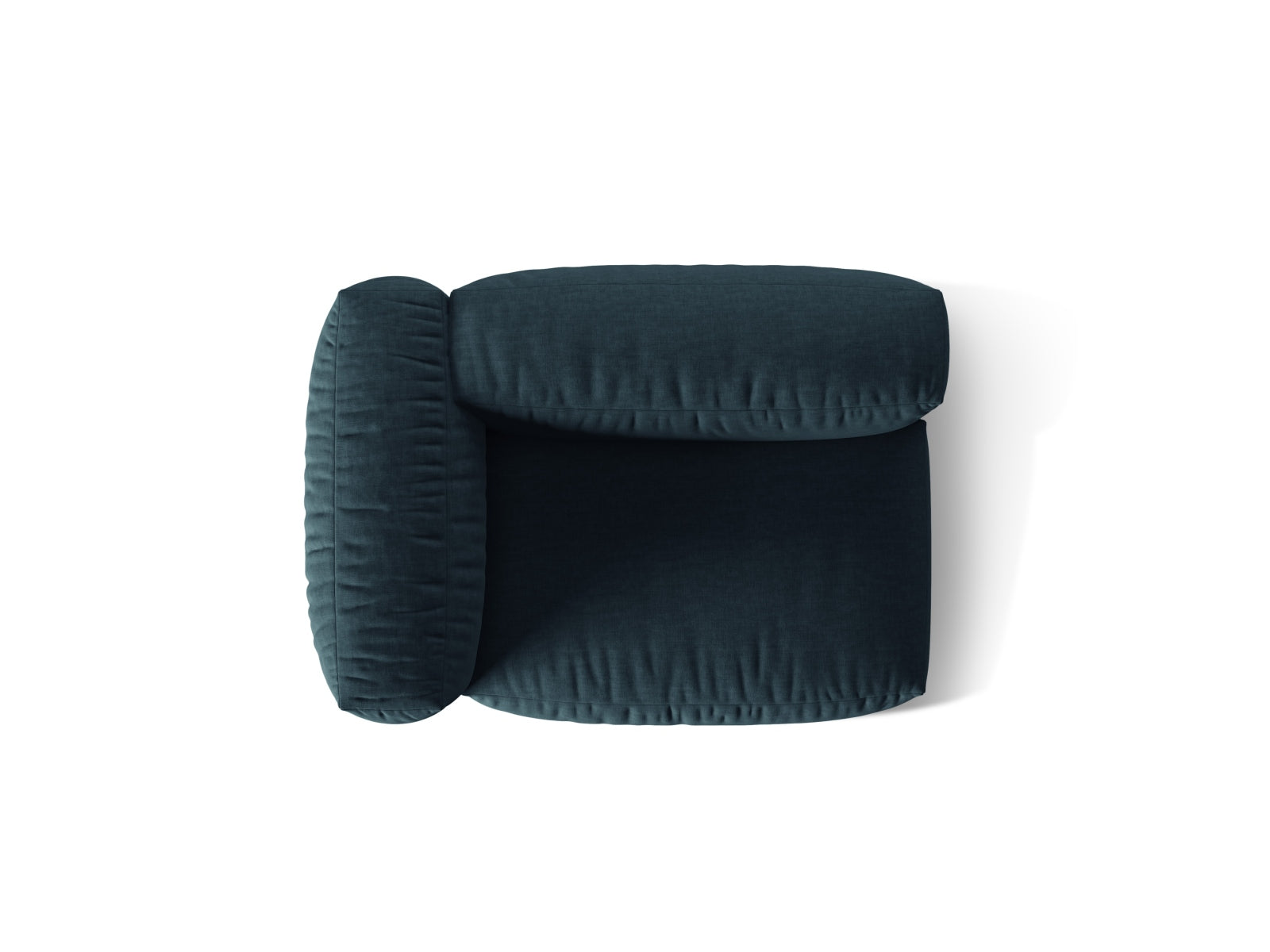Eleganter linker 1-Sitzer Martina Modul in Blue Jeans-Boston, ideal für stilvolle Wohnkonzepte und gemütliche Entspannungsbereiche.