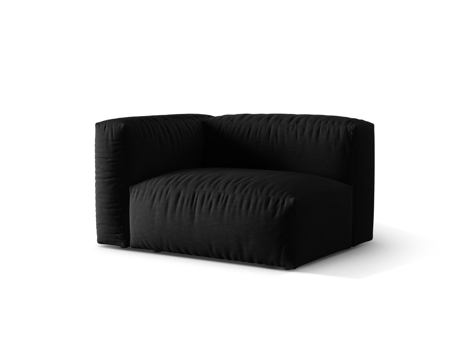 Eleganter 1-Sitzer links im Martina-Modul-Design von Micadoni, ideal für stilvolle Wohnräume. Farbe: Black-Boston.