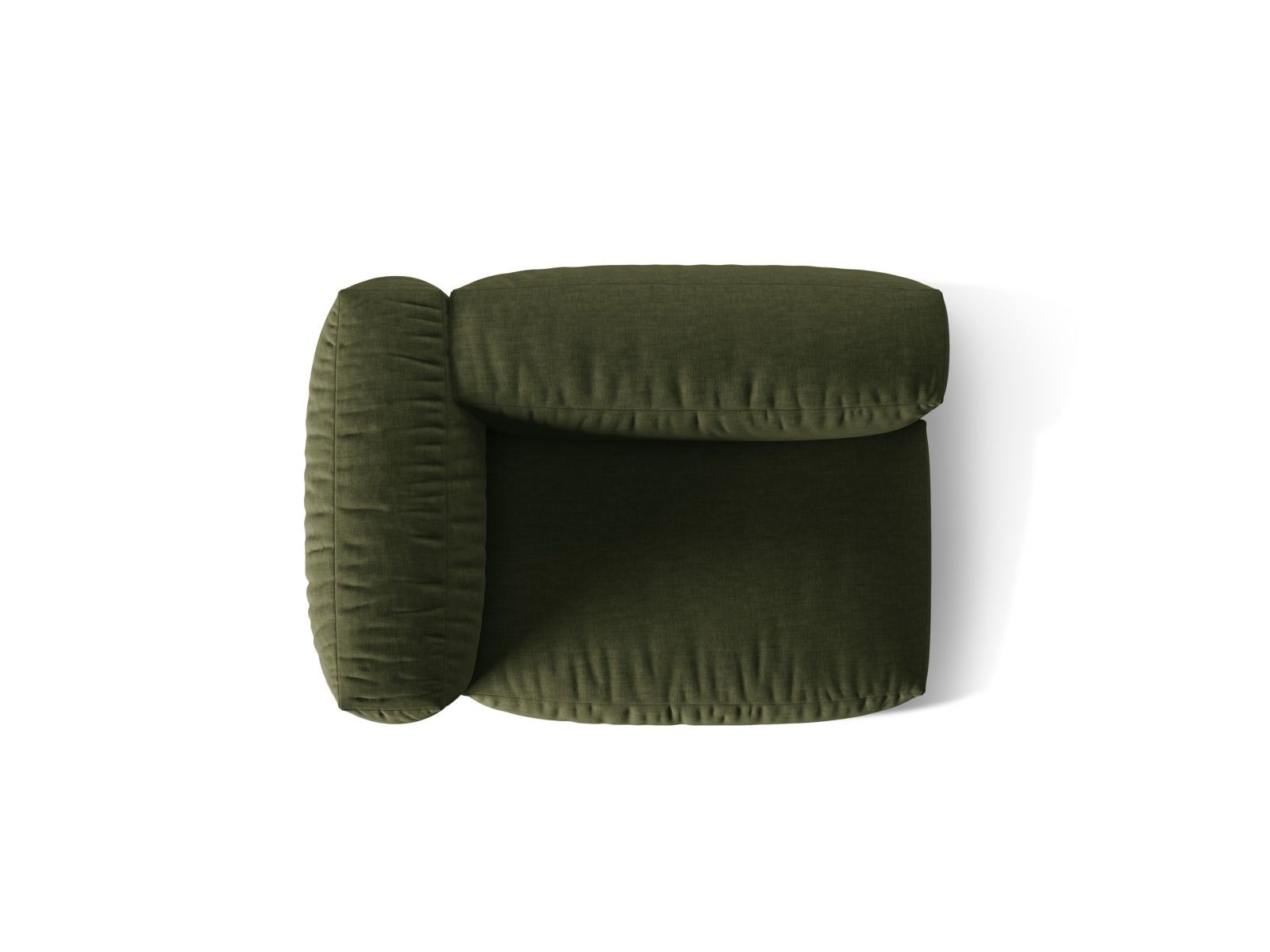 Eleganter linker 1-Sitzer des Martina Moduls in Green-Boston, ideal für stilvolle Wohnräume und entspannende Rückzugsorte.