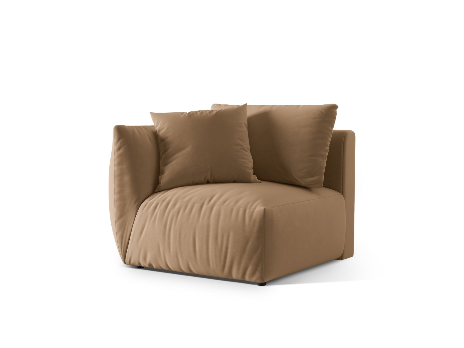 Elegantes Chris Velour Modul links 1 Sitzer in Sand-Casino, ideal für stilvolle Wohnräume. Teil der vielseitigen Sofaserie von Micadoni.