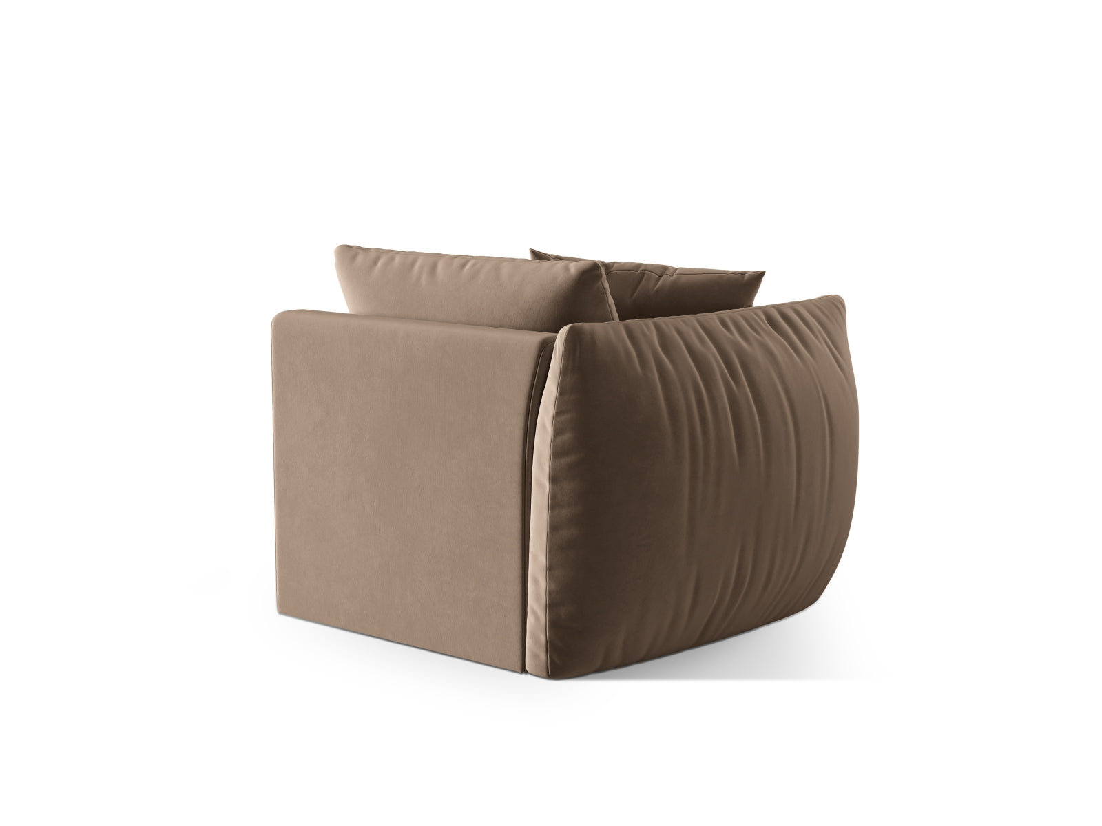 Stylischer Chris Velour Modul links 1 Sitzer in warmem Braun, perfekt für moderne Wohnkonzepte und gemütliche Sitzgelegenheiten.