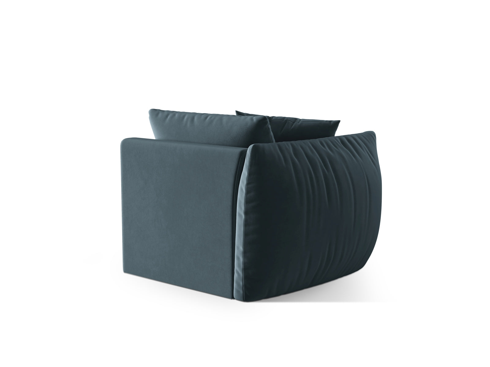 Stylischer 1-Sitzer Chris Velour Modul links in sanftem Pastellblau, perfekt für moderne und gemütliche Wohnkonzepte.