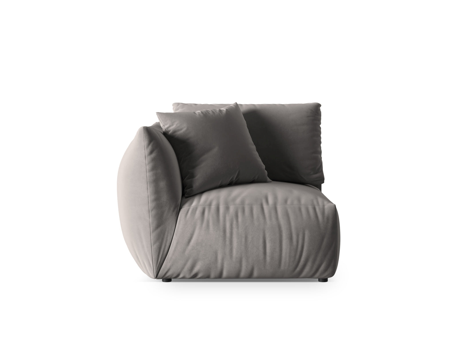 Chris Velour Modul links 1 Sitzer in Grey präsentiert im Onlineshop von KAQTU Design AG. Modulares Sofa ist von Micadoni