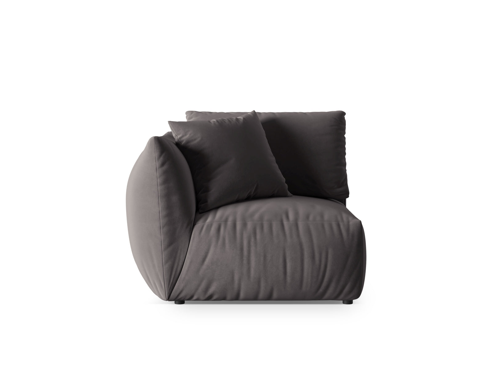 Chris Velour Modul links 1 Sitzer in Dark Grey präsentiert im Onlineshop von KAQTU Design AG. Modulares Sofa ist von Micadoni