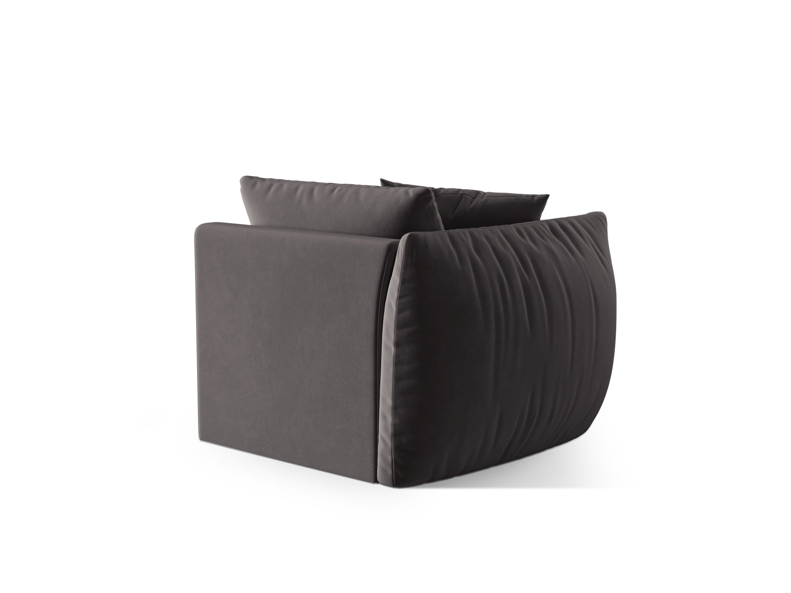 Stylischer 1-Sitzer Chris Velour Modul links in edlem Dunkelgrau, perfekt für moderne Wohnkonzepte und individuelle Raumgestaltungen.