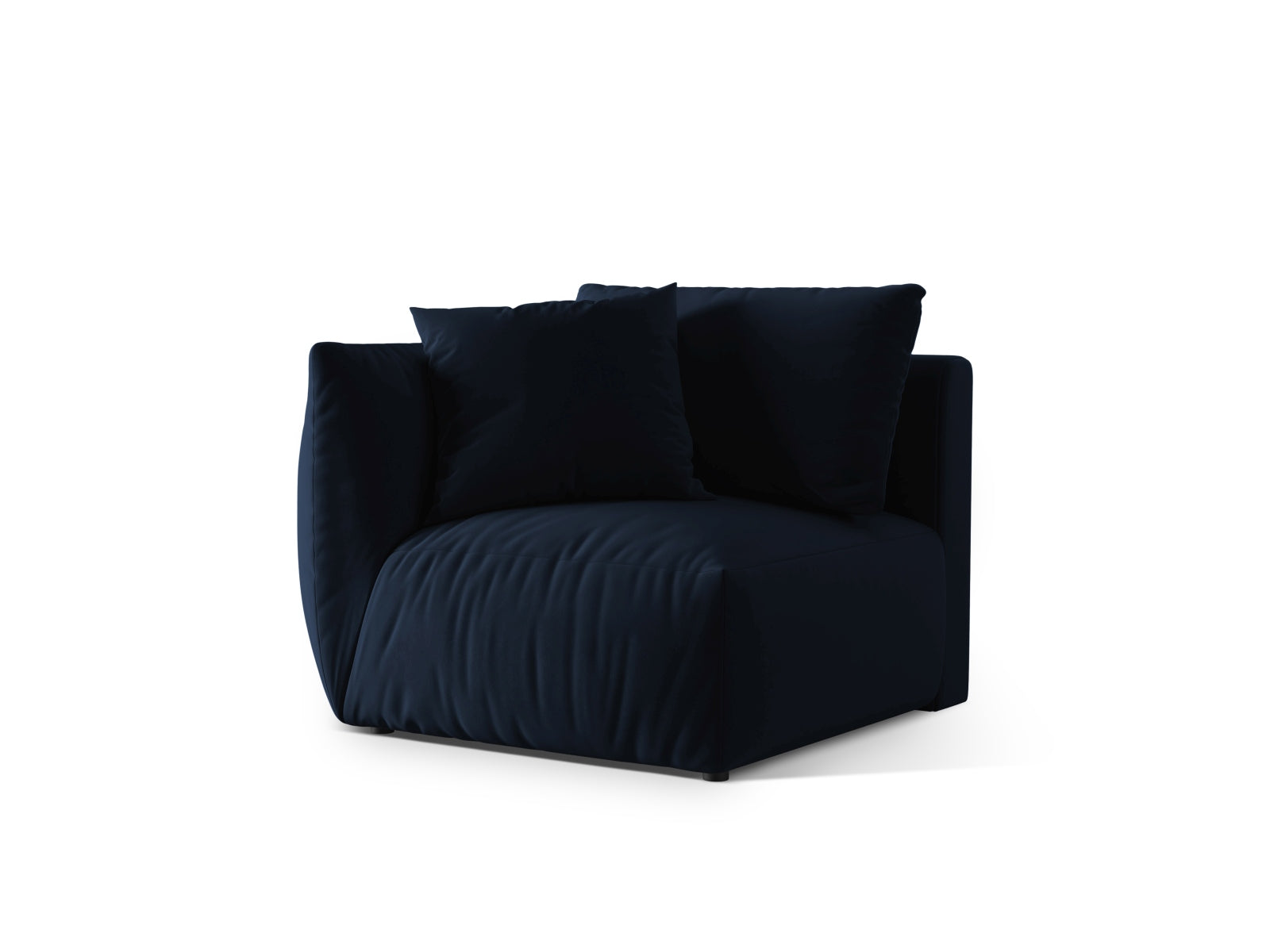 Elegantes Chris Velour Modul links 1 Sitzer in Royal Blue-Casino, ideal für stilvolle Wohnräume. Teil der modularen Sofa-Kollektion von Micadoni.