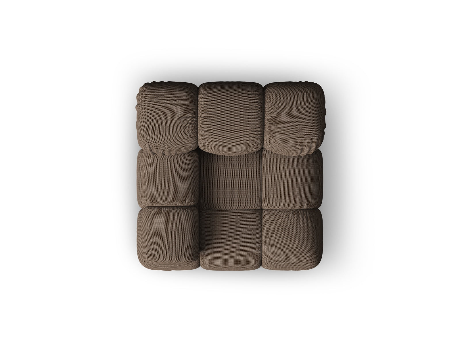Stylisches Bellis Modul links 1 Sitzer in warmem Braun, perfekt für moderne Wohnkonzepte und vielseitige Raumgestaltungen.