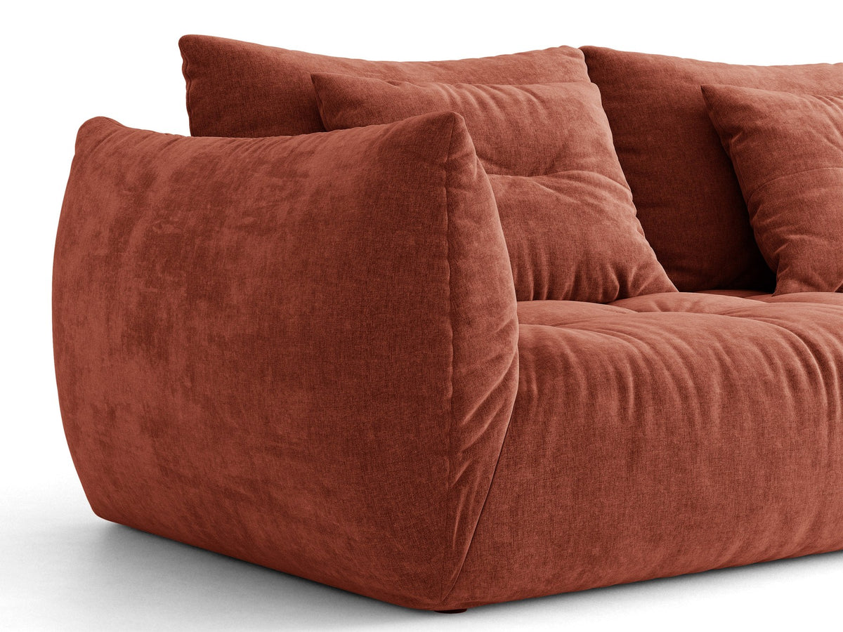 Modulares Sofa Bloom Modul von Micadoni in Leichtes beige, Bezug aus Casino Pearl Velours-Stoff, mit schwarzen Kunststoffbeinen.