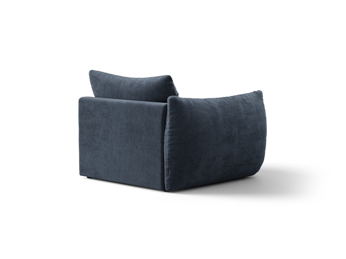 Modulares Sofa Bloom Modul von Micadoni in Leichtes beige, Bezug aus Casino Pearl Velours-Stoff, mit schwarzen Kunststoffbeinen.