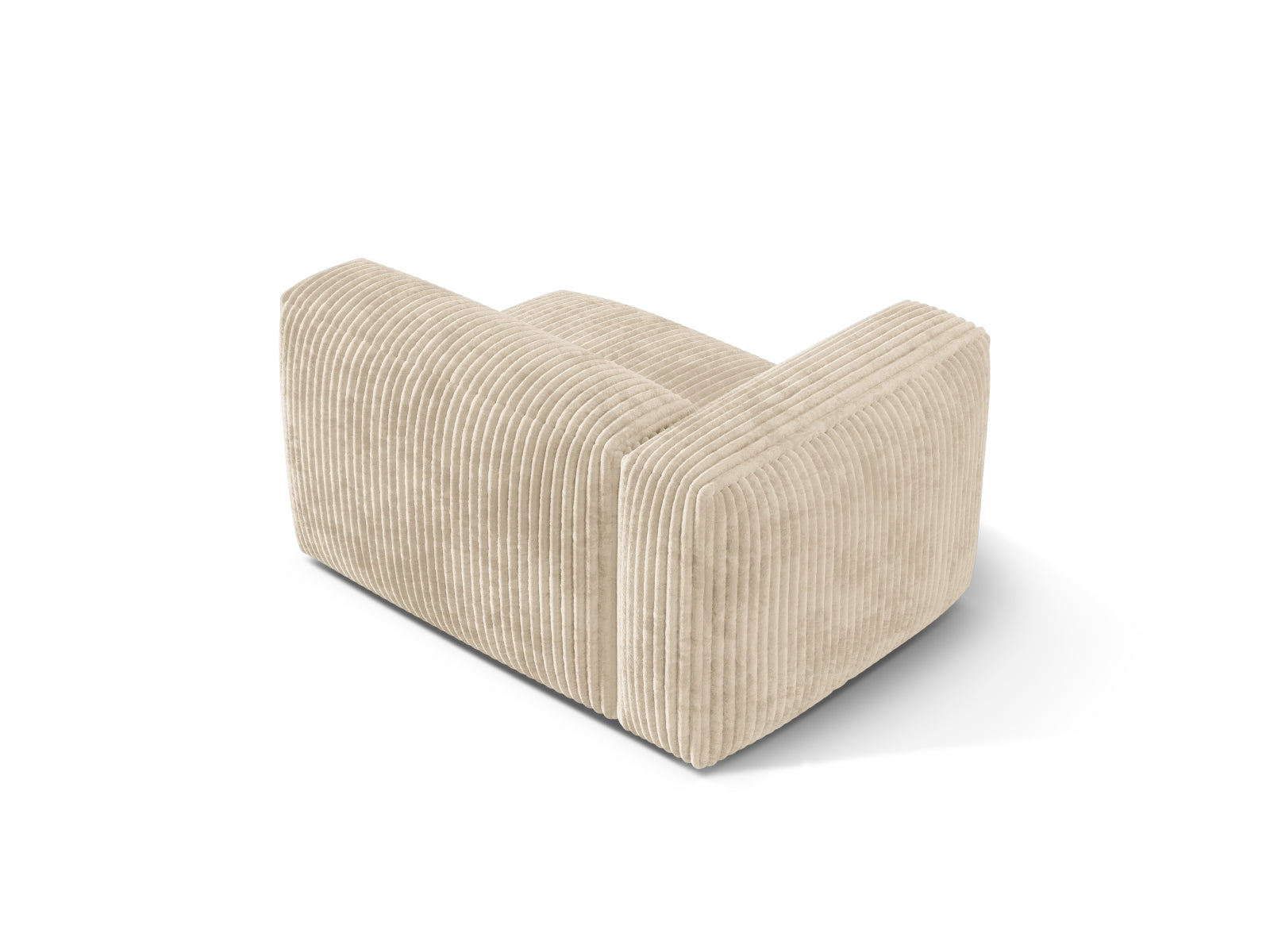 Stylischer linker 1-Sitzer Martina Modul in zartem Light Beige-Tilia, perfekt für kreative Raumgestaltungen und modernes Interieur.