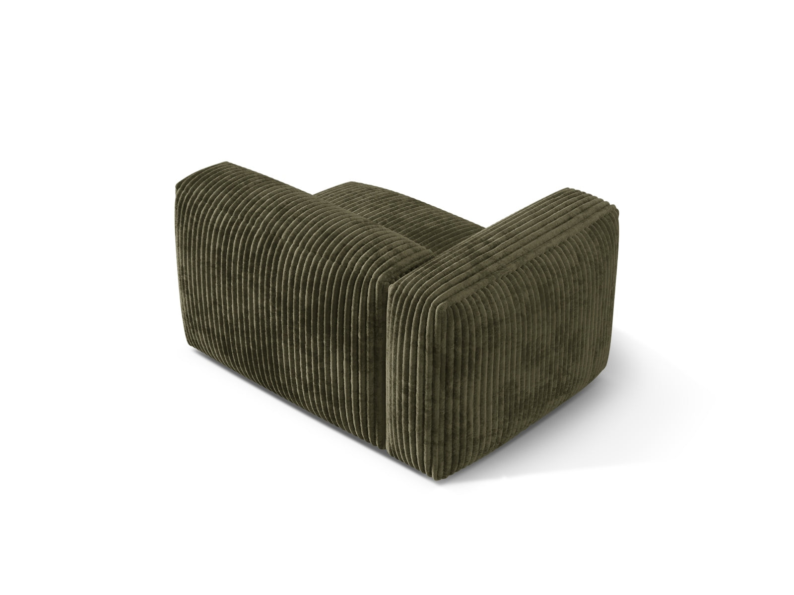 Stylischer linker 1-Sitzer Martina Modul in Moss Green-Tilia, perfekt für kreative Raumgestaltungen und modernes Wohnen.